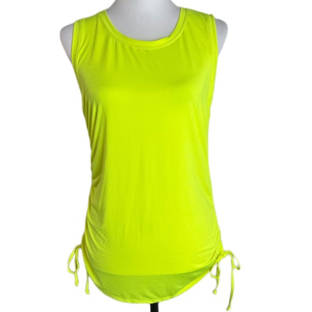 ZeroXposur Outdoor Lifestyle‎ Ruched Side Workout Tank Top Neon Yellow Womens M